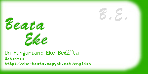 beata eke business card